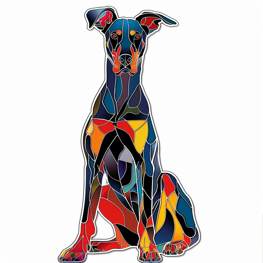 Doberman Pinscher Dog majestic Expressive surreal Vinyl Decal Sticker for Car, Laptop, Tumbler and more # F019561-4" x 4"