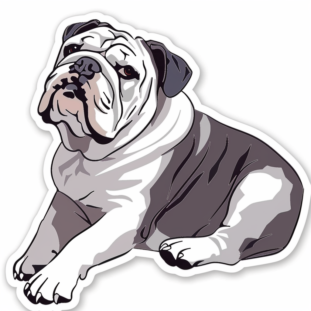 Bulldog Dog majestic Expressive surreal Vinyl Decal Sticker for Car, Laptop, Tumbler and more # F017570