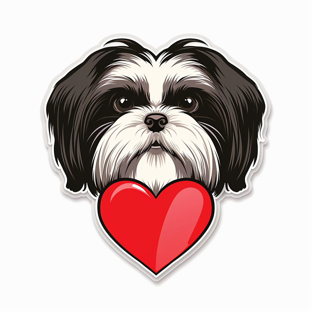 Adorable Shih Tzu Dog Expressive surreal Vinyl Decal Sticker for Car, Laptop, Tumbler and more # F018317
