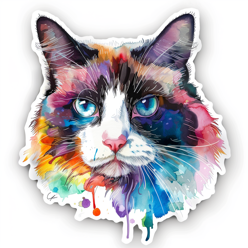 Ragdoll Cat Vinyl Decal Sticker for Car, Laptop, Tumbler and more # F010233