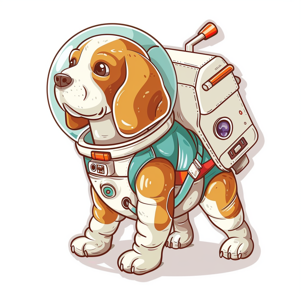 Beagle dog astronaut Vinyl Decal Sticker for Car, Laptop, Tumbler and more # F011909