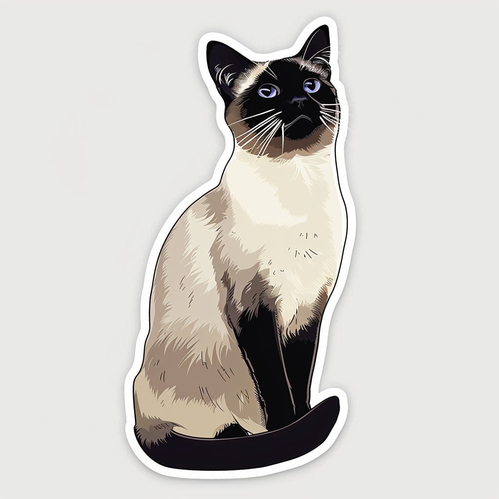 Siamese cat Vinyl Decal Sticker for Car, Laptop, Tumbler and more # F07914