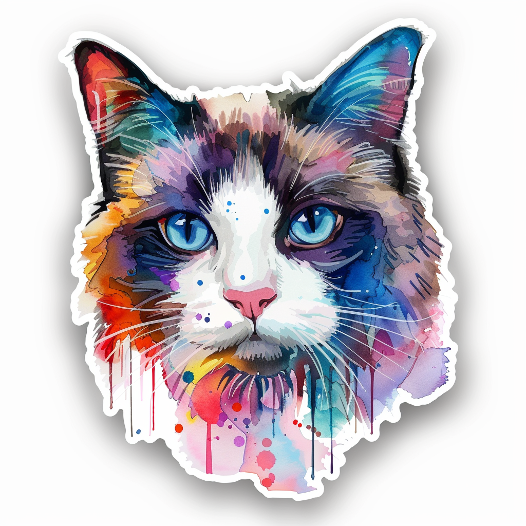 Ragdoll Cat Vinyl Decal Sticker for Car, Laptop, Tumbler and more # F010249