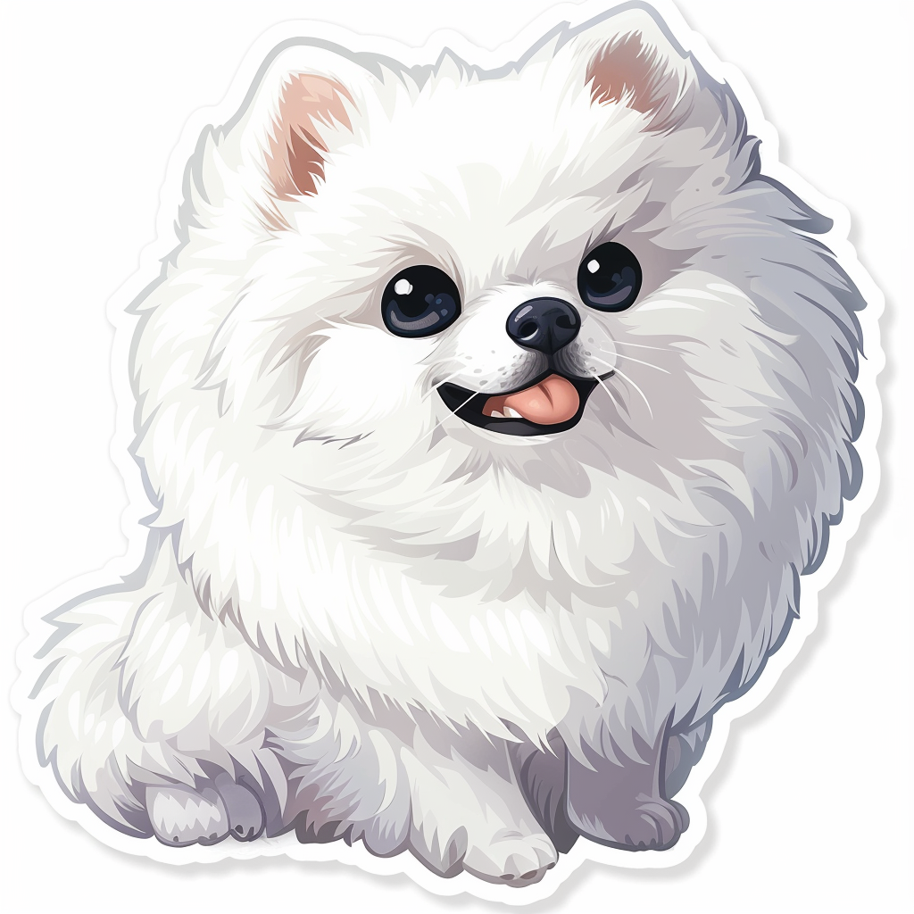 Sticker of a Pomeranian Dog majestic Expressive surreal Vinyl Decal Sticker for Car, Laptop, Tumbler and more # F013832