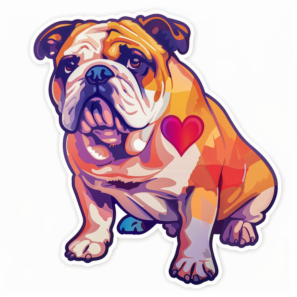 Bulldog Dog majestic Expressive surreal Vinyl Decal Sticker for Car, Laptop, Tumbler and more # F017450