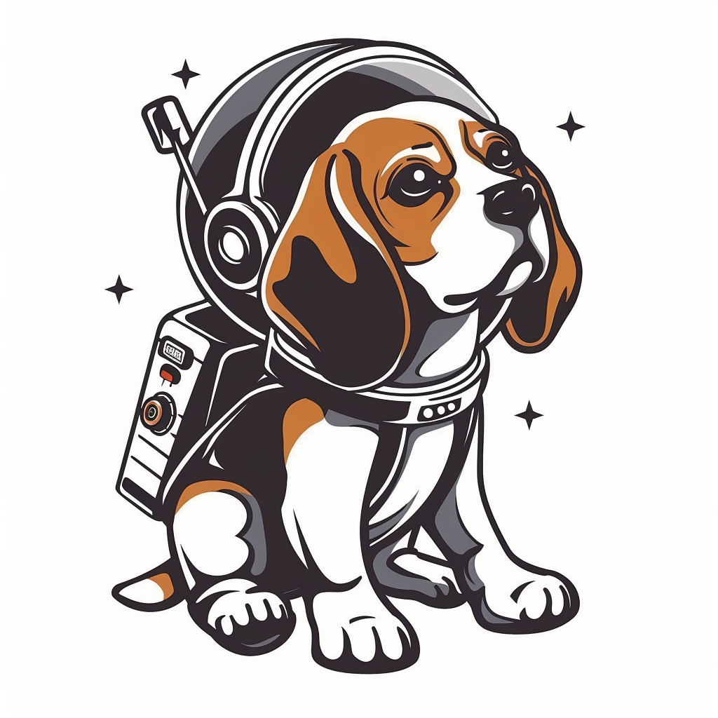 Beagle dog astronaut Vinyl Decal Sticker for Car, Laptop, Tumbler and more # F011928
