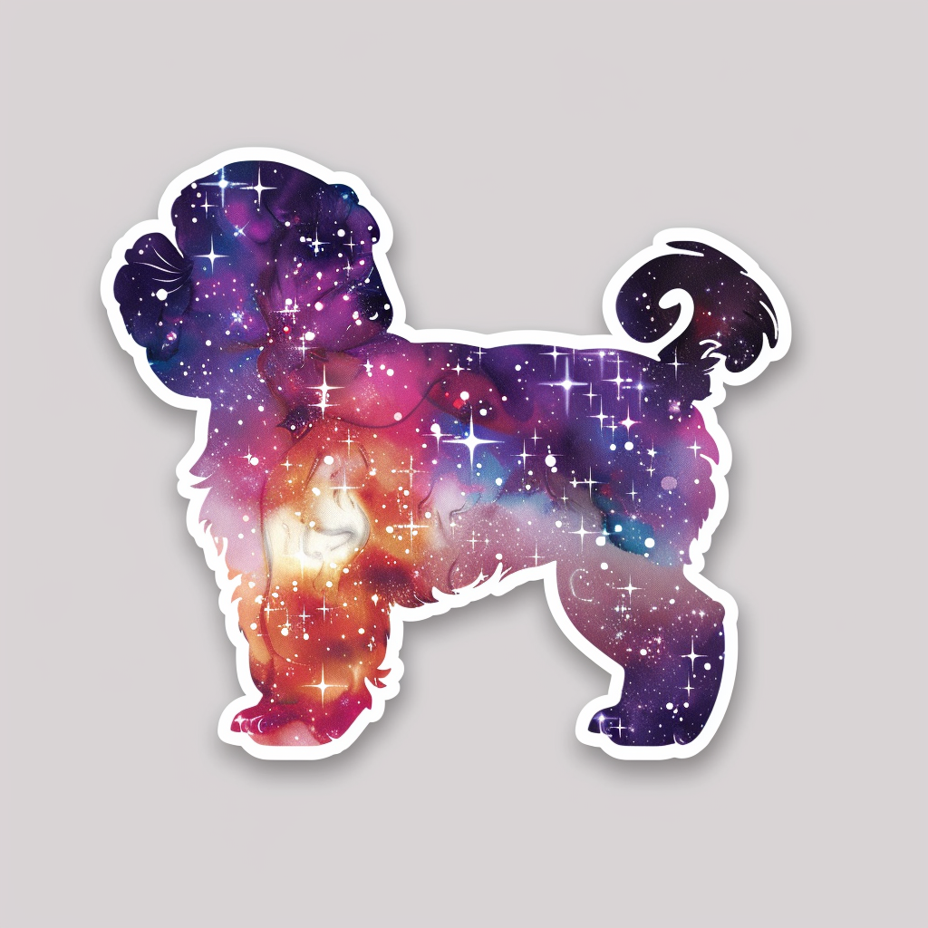 Adorable Shih Tzu Dog Expressive surreal Vinyl Decal Sticker for Car, Laptop, Tumbler and more # F018282