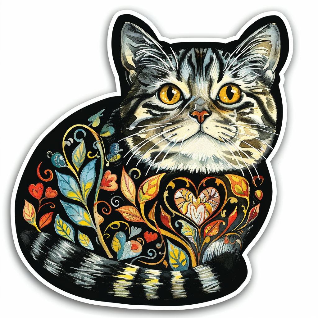 American Shorthair Cat majestic Expressive surreal Vinyl Decal Sticker for Car, Laptop, Tumbler and more # F018850