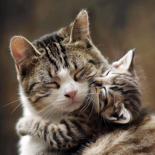 Adorable Cats Hugging  Vinyl Decal Sticker for Car, Laptop, Tumbler and more # F021629-4" x 4"