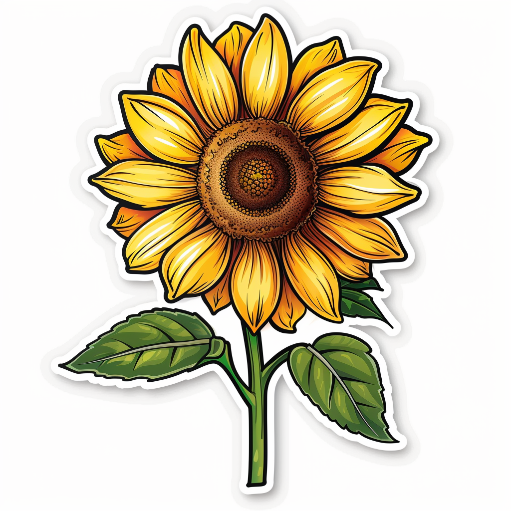 Sunflower flower majestic Expressive surreal Vinyl Decal Sticker for Car, Laptop, Tumbler and more # F022937
