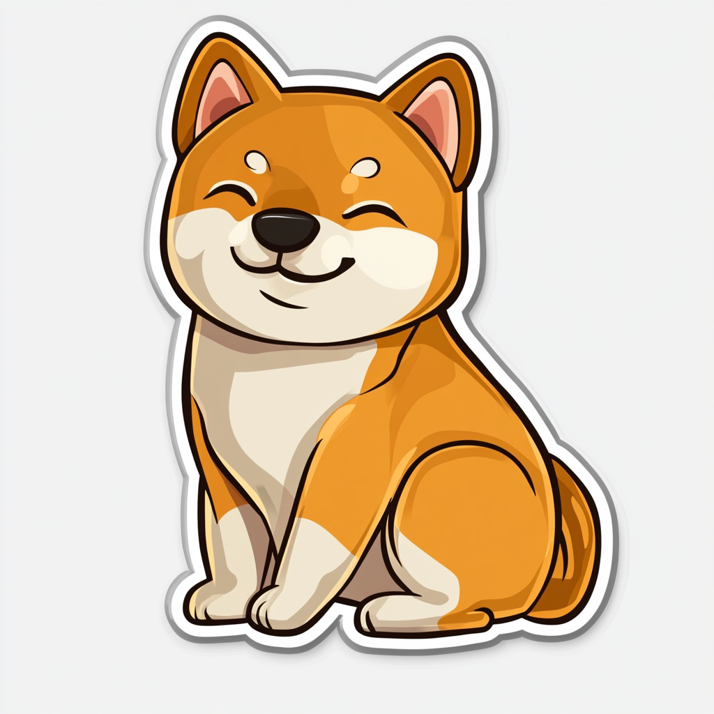 Shiba Inu sticker cartoon style Expressive surreal Vinyl Decal Sticker for Car, Laptop, Tumbler and more # F025850