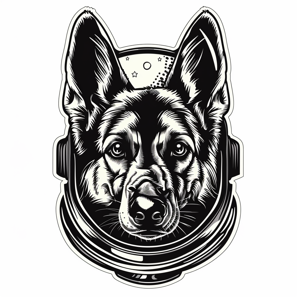 German Shepherd Dog astronaut Vinyl Decal Sticker for Car, Laptop, Tumbler and more # F011710