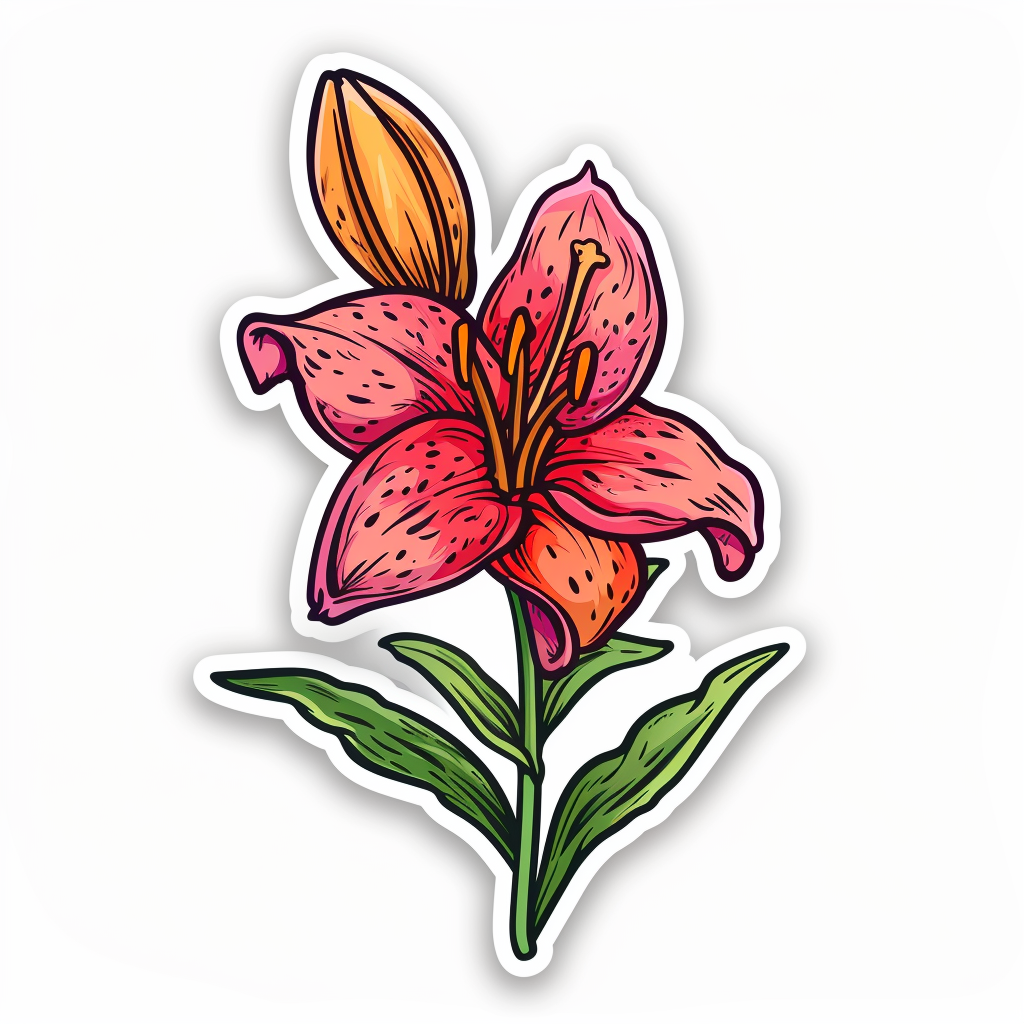 Lily flower majestic Expressive surreal Vinyl Decal Sticker for Car, Laptop, Tumbler and more # F023203