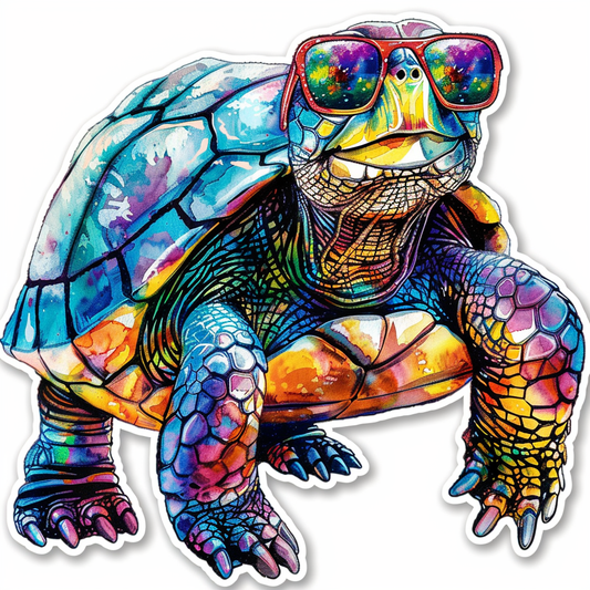 turtle majestic Expressive surreal Vinyl Decal Sticker for Car, Laptop, Tumbler and more # F021944-4" x 4"