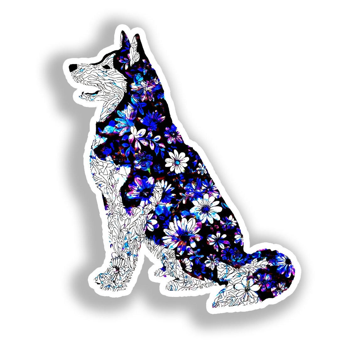 Siberian Husky Dog Vinyl Decal Sticker for Car, Laptop, Tumbler and more # A019170-4" x 4"