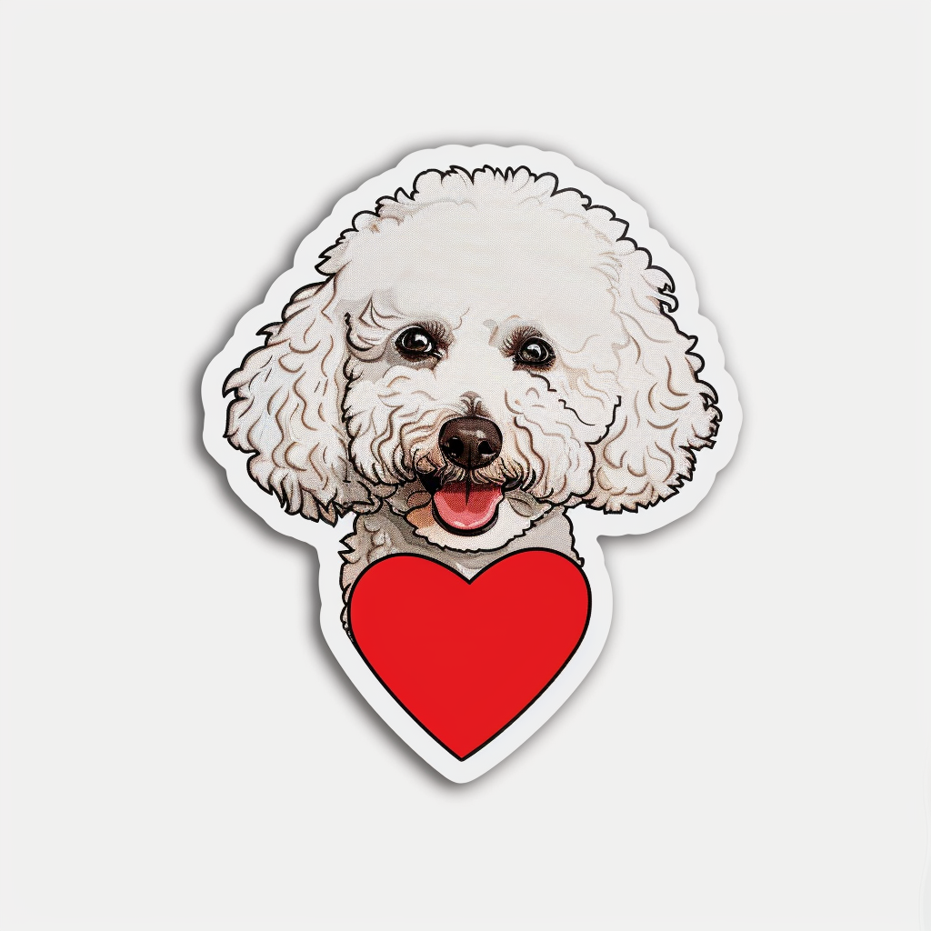 Poodle Dog heartcore Vinyl Decal Sticker for Car, Laptop, Tumbler and more # F012407