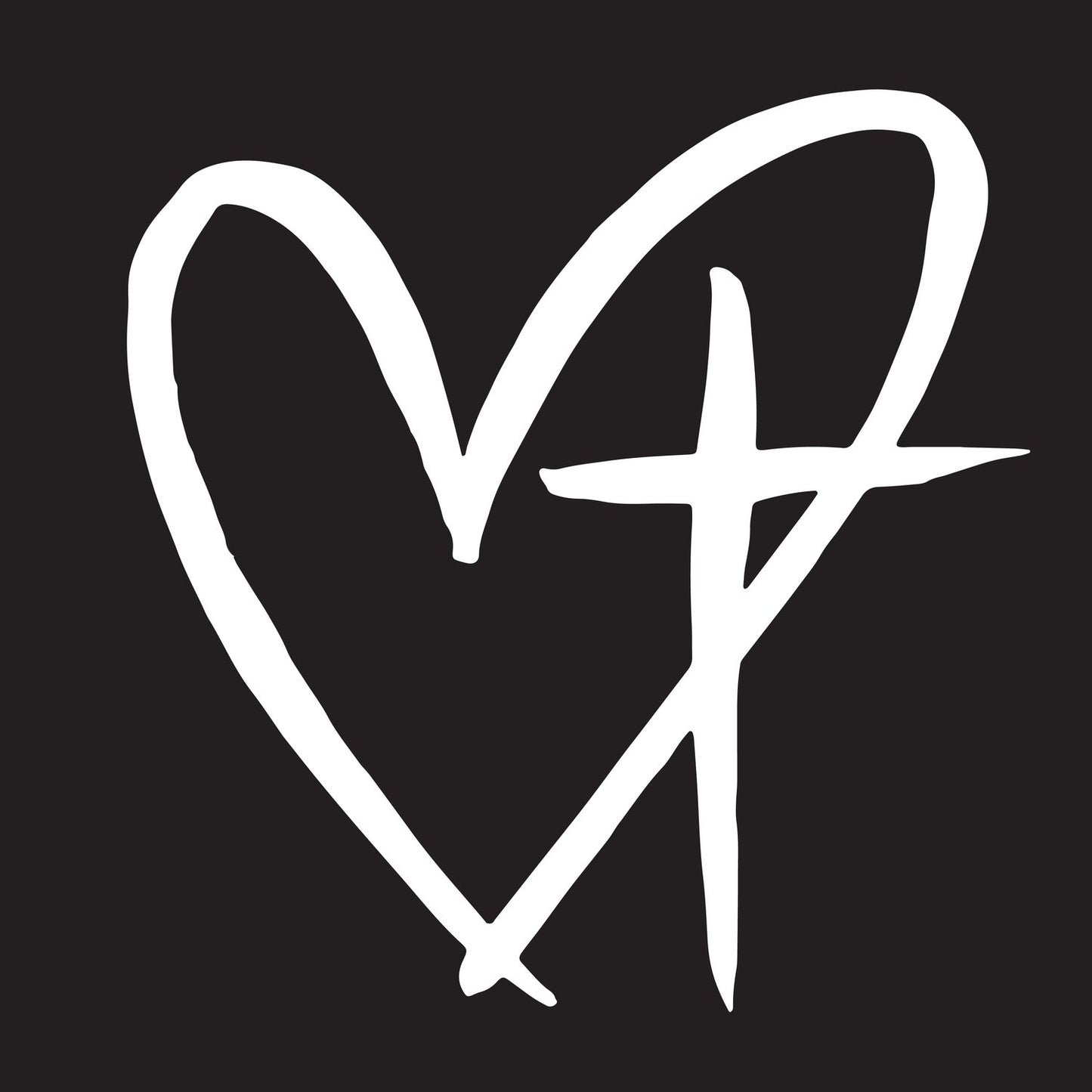 Love Cross Heart Cross  Transfer Vinyl Decal Sticker for Car, Laptop, Tumbler and more # A019931-4" x 4"