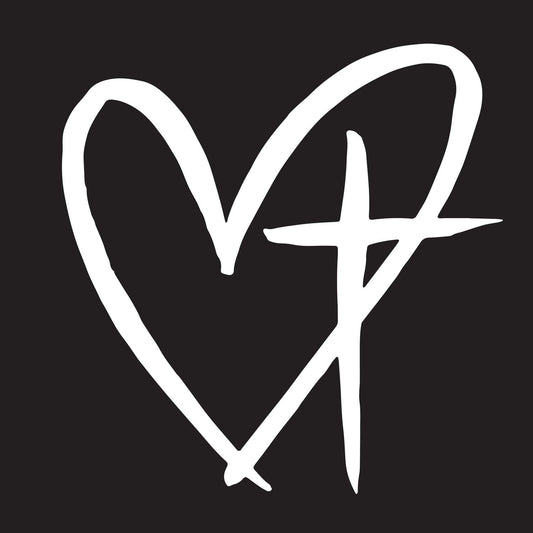Love Cross Heart Cross  Transfer Vinyl Decal Sticker for Car, Laptop, Tumbler and more # A019931-4" x 4"