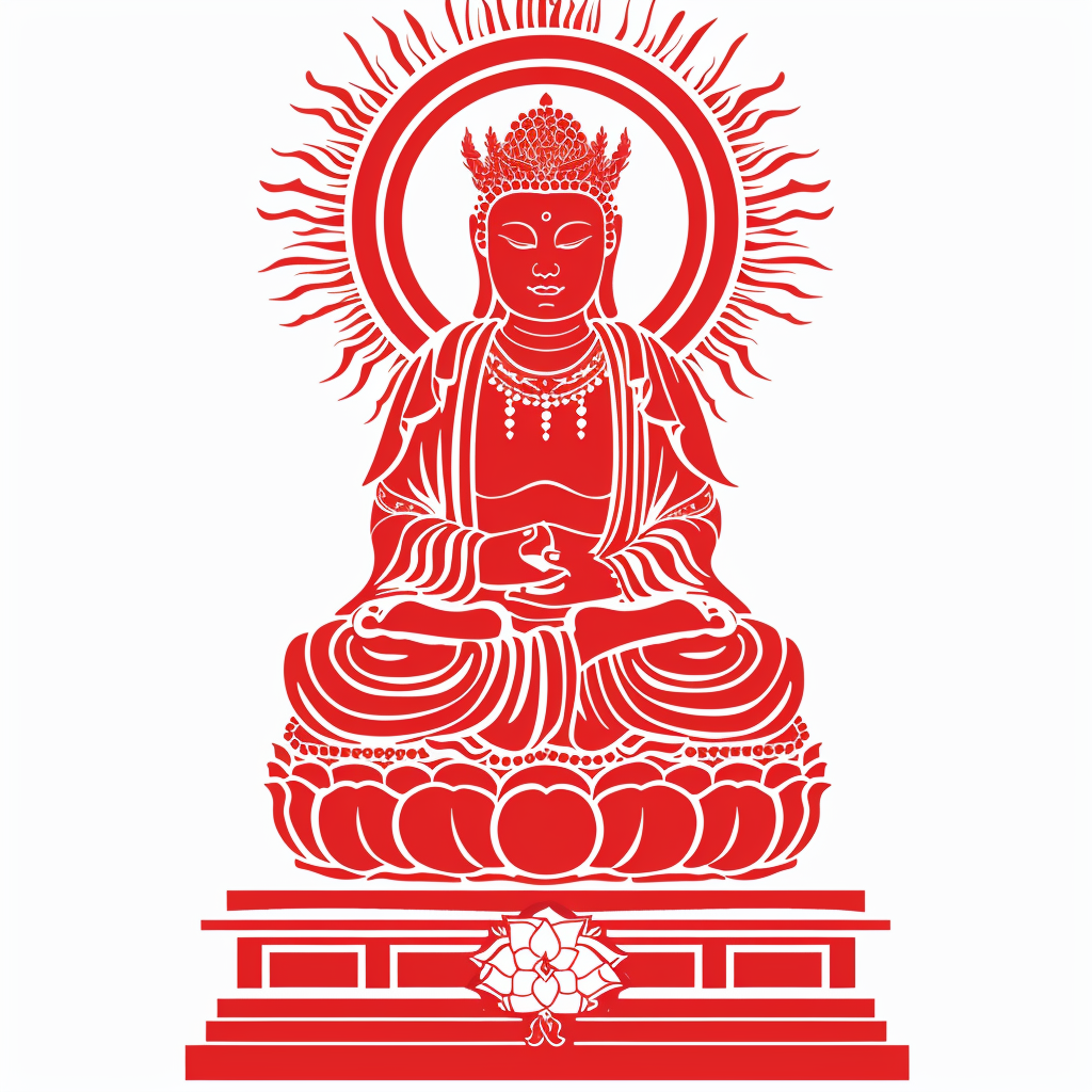 Buddha cartoon majestic Expressive surreal Vinyl Decal Sticker for Car, Laptop, Tumbler and more # F017020