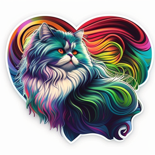 Persian Cat Expressive surreal Vinyl Decal Sticker for Car, Laptop, Tumbler and more # F016567