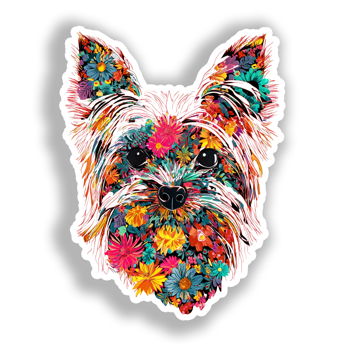 Yorkshire Terrier Dog Vinyl Decal Sticker for Car, Laptop, Tumbler and more # A017091-4" x 4"
