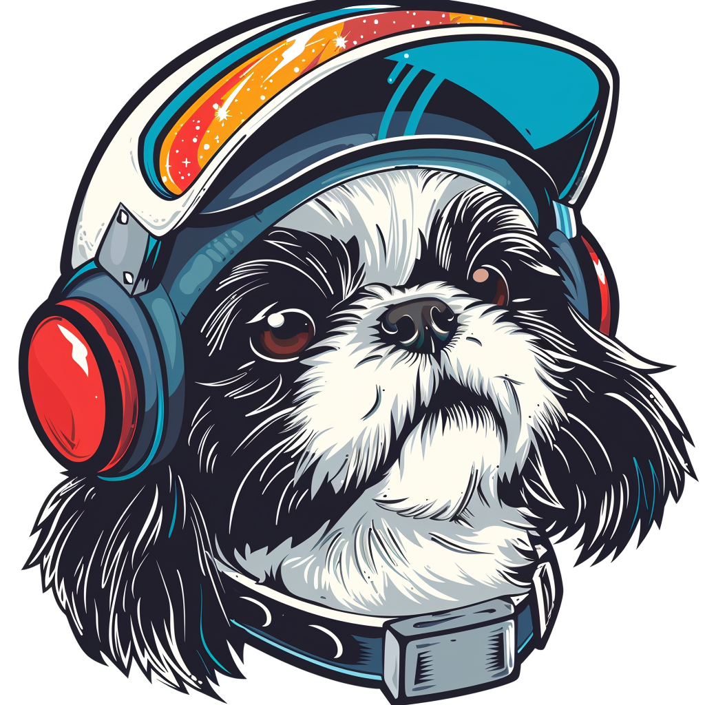 Adorable Shih Tzu Dog Expressive surreal Vinyl Decal Sticker for Car, Laptop, Tumbler and more # F018455
