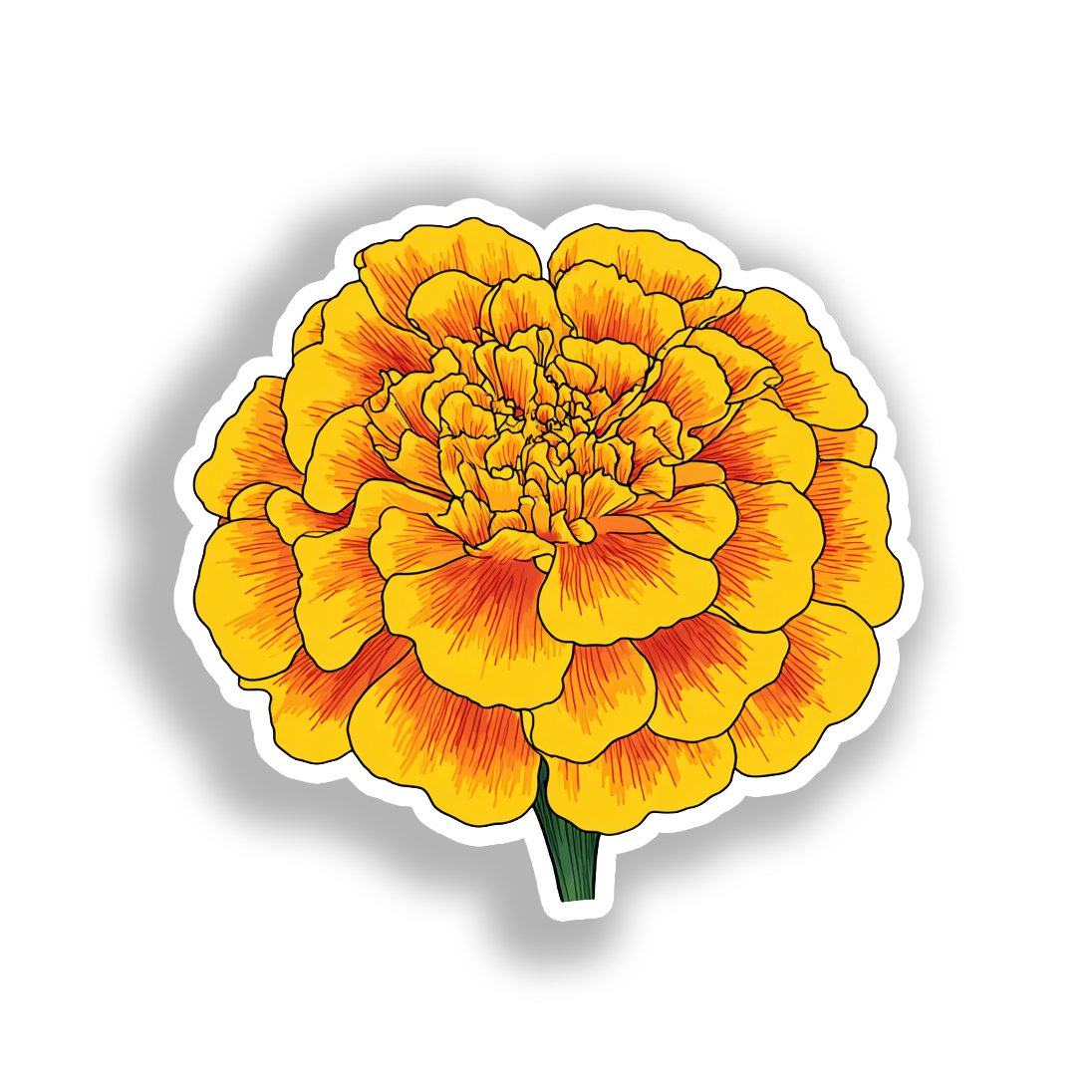 Marigold Flower Vinyl Decal Sticker for Car, Laptop, Tumbler and more # A019401-4" x 4"