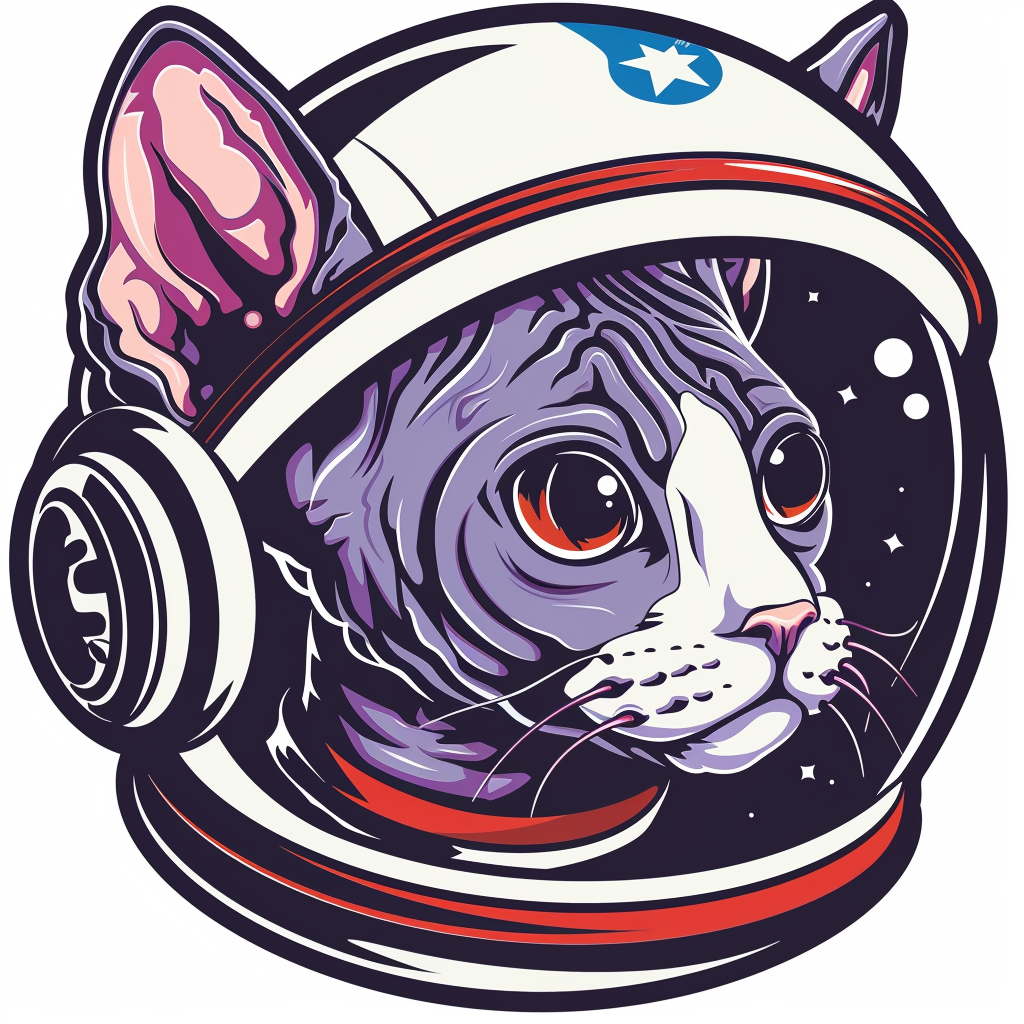 Adorable Cornish Rex Cat Expressive surreal Vinyl Decal Sticker for Car, Laptop, Tumbler and more # F021437-4" x 4"