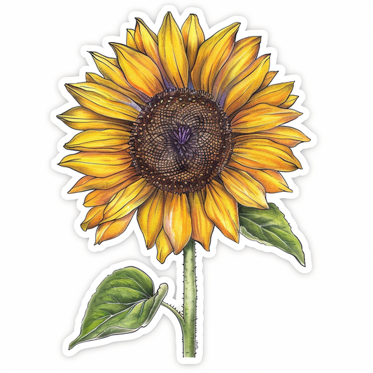 Sunflower flower majestic Expressive surreal Vinyl Decal Sticker for Car, Laptop, Tumbler and more # F022983