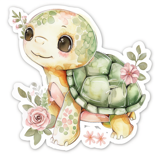 turtle majestic Expressive surreal Vinyl Decal Sticker for Car, Laptop, Tumbler and more # F022115-4" x 4"