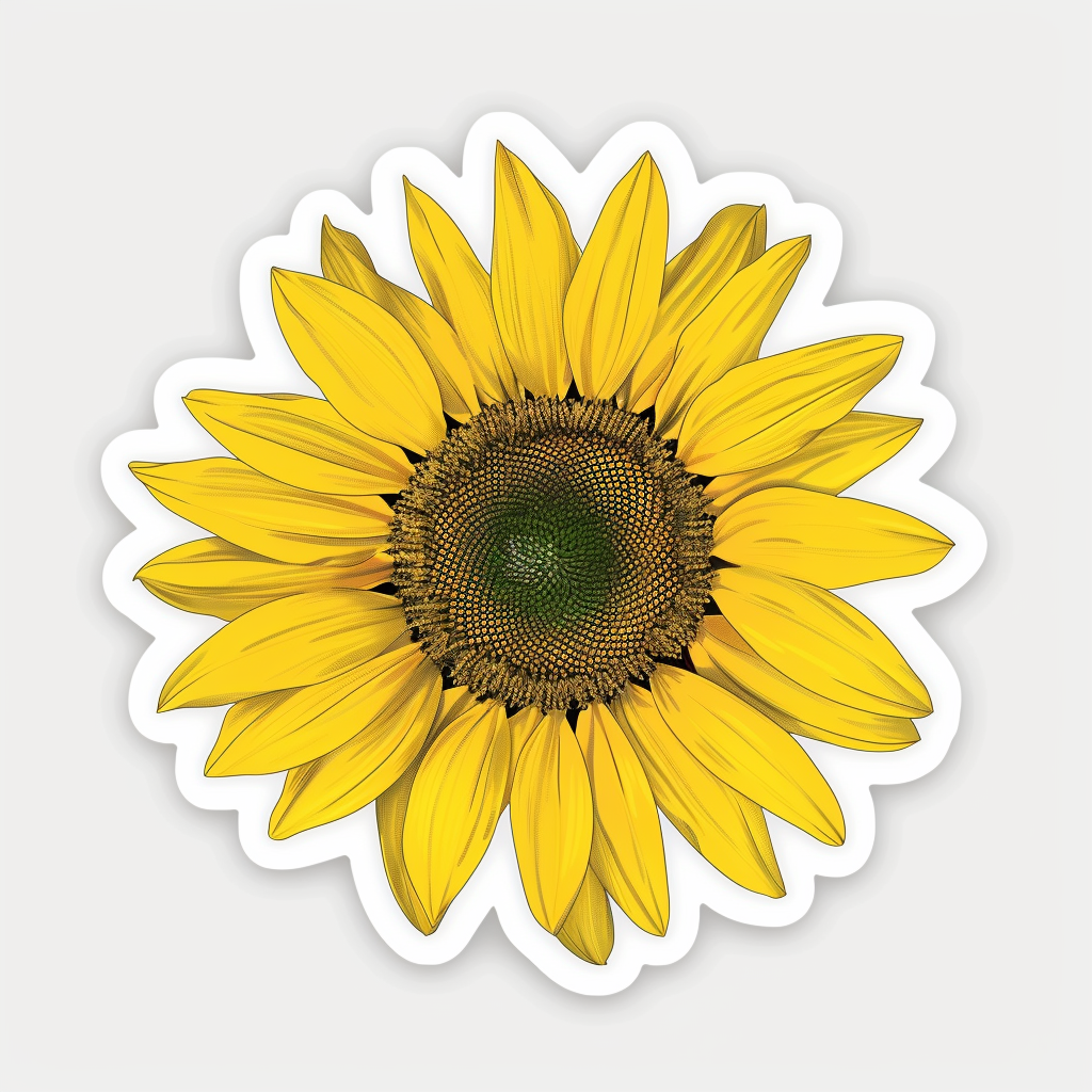Sunflower flower majestic Expressive surreal Vinyl Decal Sticker for Car, Laptop, Tumbler and more # F023112