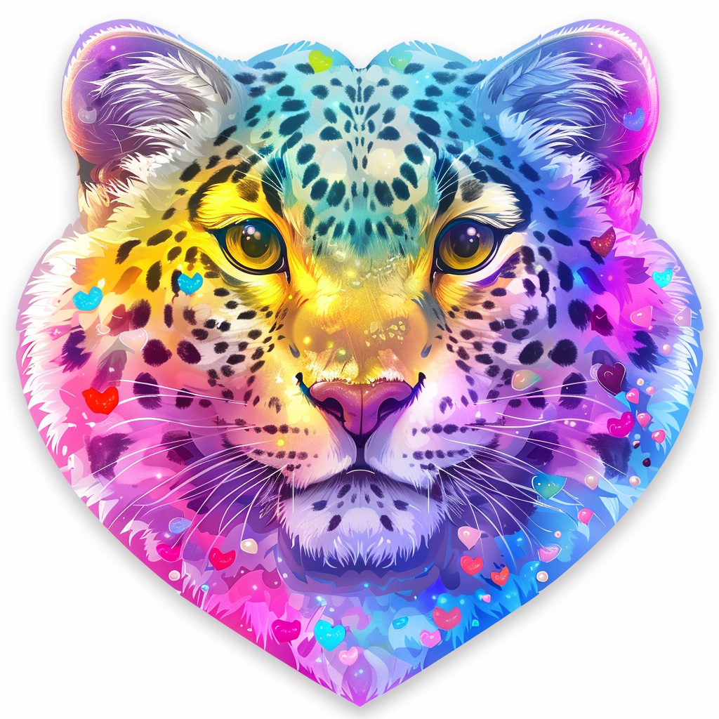 Leopard majestic Expressive surreal Vinyl Decal Sticker for Car, Laptop, Tumbler and more # F022544