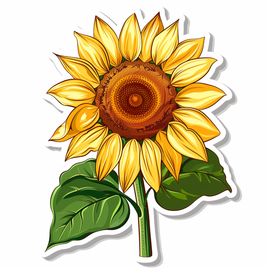 Sunflower flower majestic Expressive surreal Vinyl Decal Sticker for Car, Laptop, Tumbler and more # F023023