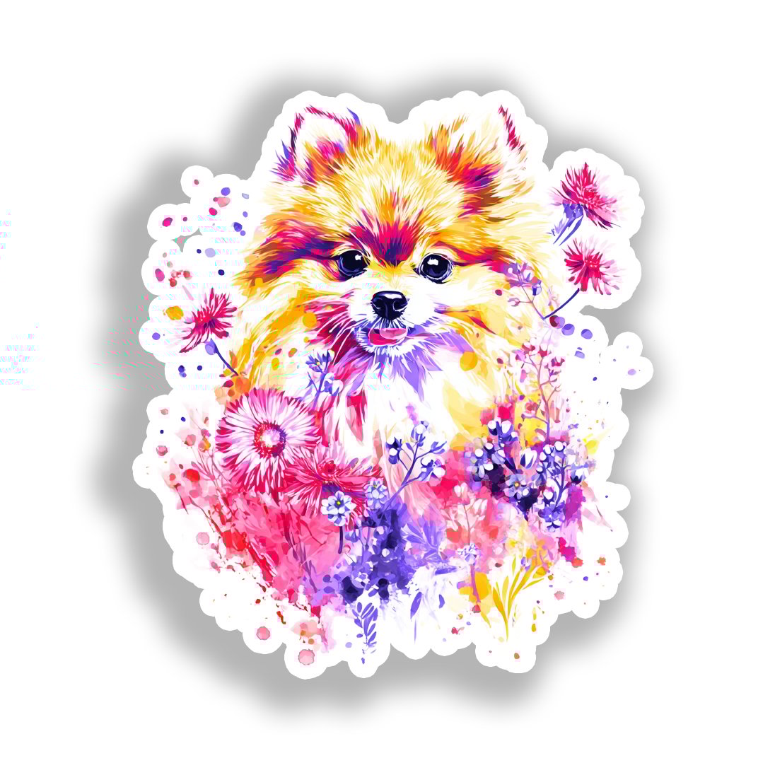Pomeranian Dog Vinyl Decal Sticker for Car, Laptop, Tumbler and more # A017295-4" x 4"