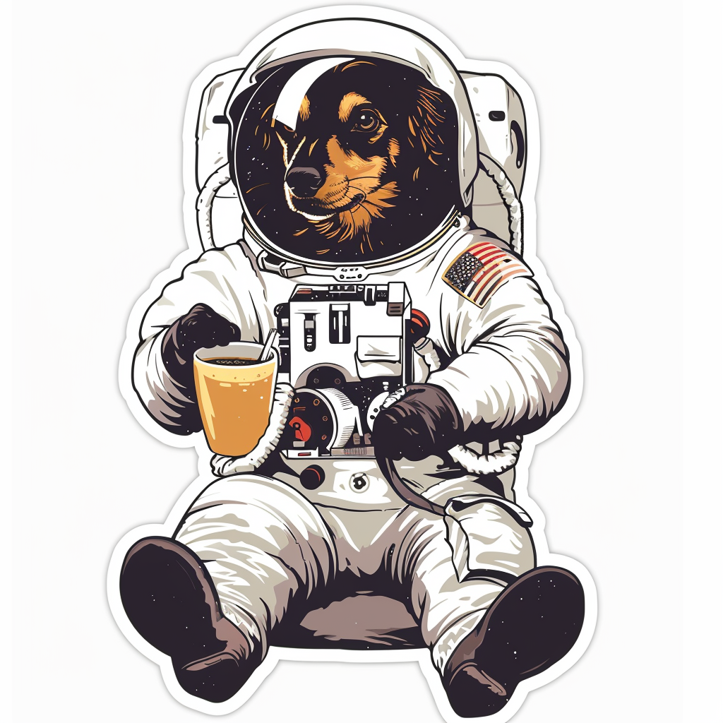 Dachshund Dog astronaut Vinyl Decal Sticker for Car, Laptop, Tumbler and more # F012982