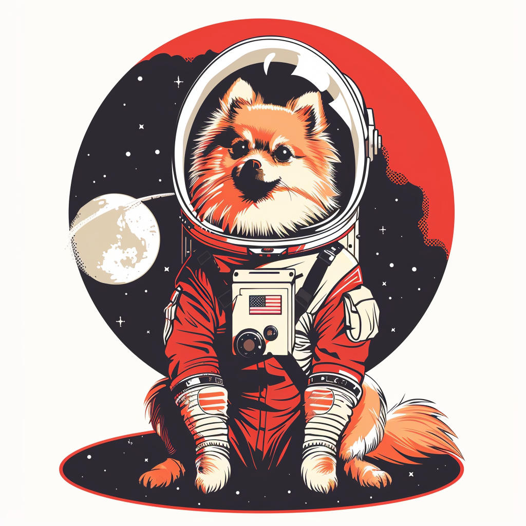 Sticker of a Pomeranian Dog astronaut majestic Expressive surreal Vinyl Decal Sticker for Car, Laptop, Tumbler and more # F013838