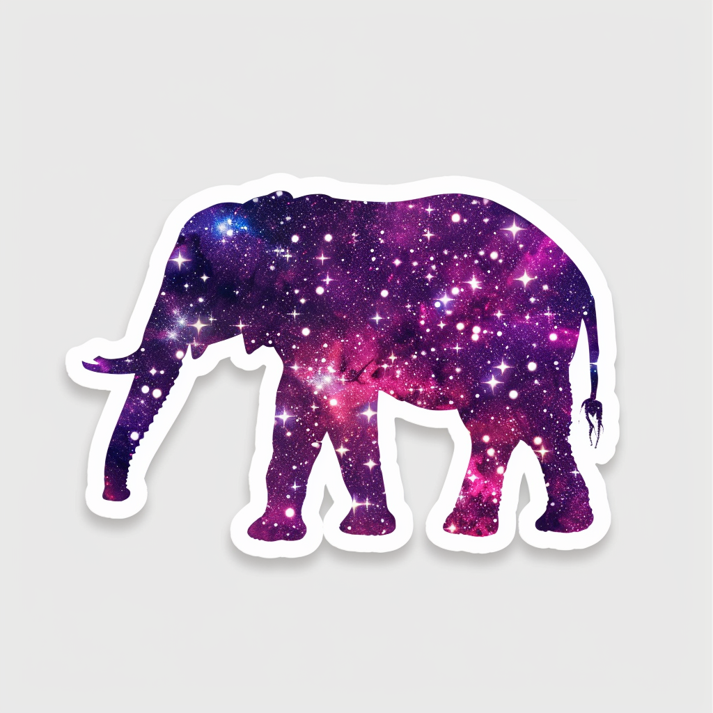 Elephant Expressive surreal Vinyl Decal Sticker for Car, Laptop, Tumbler and more # F022337-4" x 4"