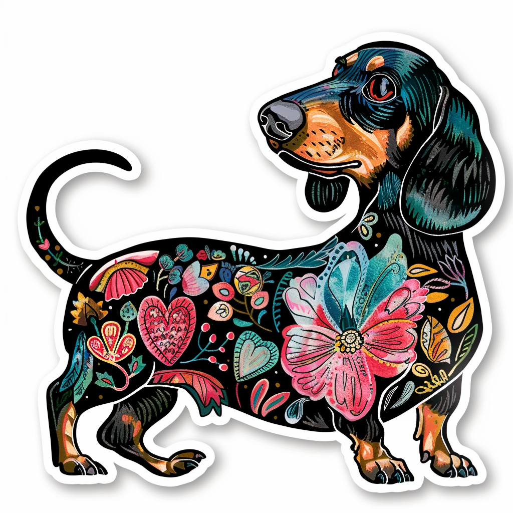 Dachshund Dog Heartcore Vinyl Decal Sticker for Car, Laptop, Tumbler and more # F012837