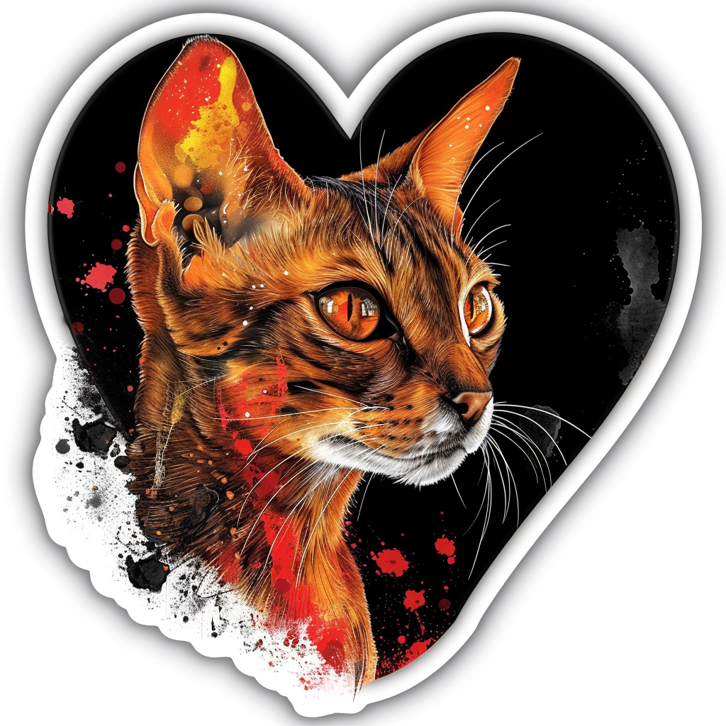 Abyssinian Cat astronaut majestic Expressive surreal Vinyl Decal Sticker for Car, Laptop, Tumbler and more # F021248-4" x 4"