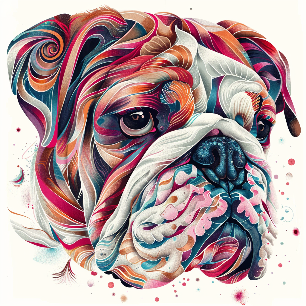 Bulldog Dog majestic Expressive surreal Vinyl Decal Sticker for Car, Laptop, Tumbler and more # F017582