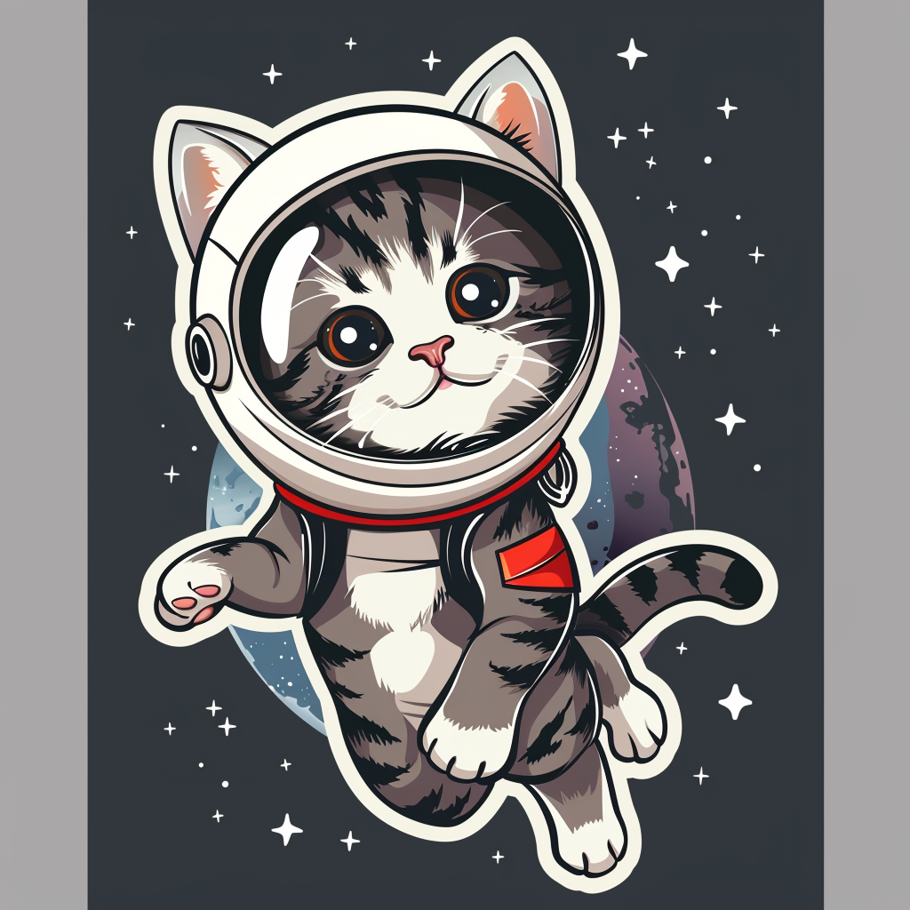 Cute and Adorable American Shorthair Expressive surreal Vinyl Decal Sticker for Car, Laptop, Tumbler and more # F018788