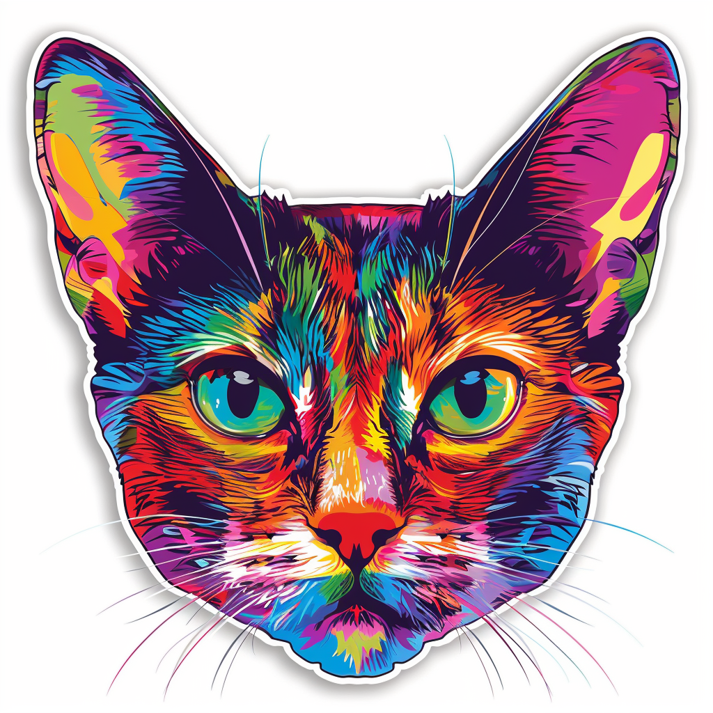 Abyssinian Cat astronaut majestic Expressive surreal Vinyl Decal Sticker for Car, Laptop, Tumbler and more # F021093-4" x 4"