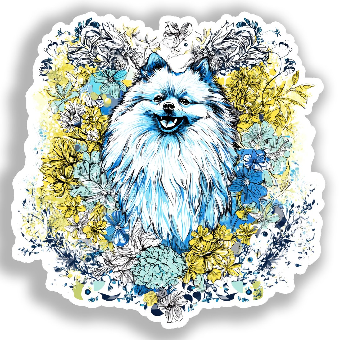 Pomeranian Dog Vinyl Decal Sticker for Car, Laptop, Tumbler and more # A017315-4" x 4"