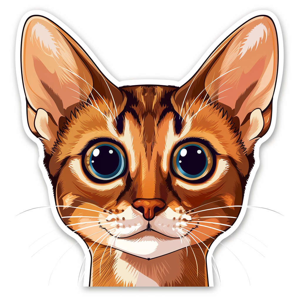 Abyssinian Cat astronaut majestic Expressive surreal Vinyl Decal Sticker for Car, Laptop, Tumbler and more # F021104-4" x 4"