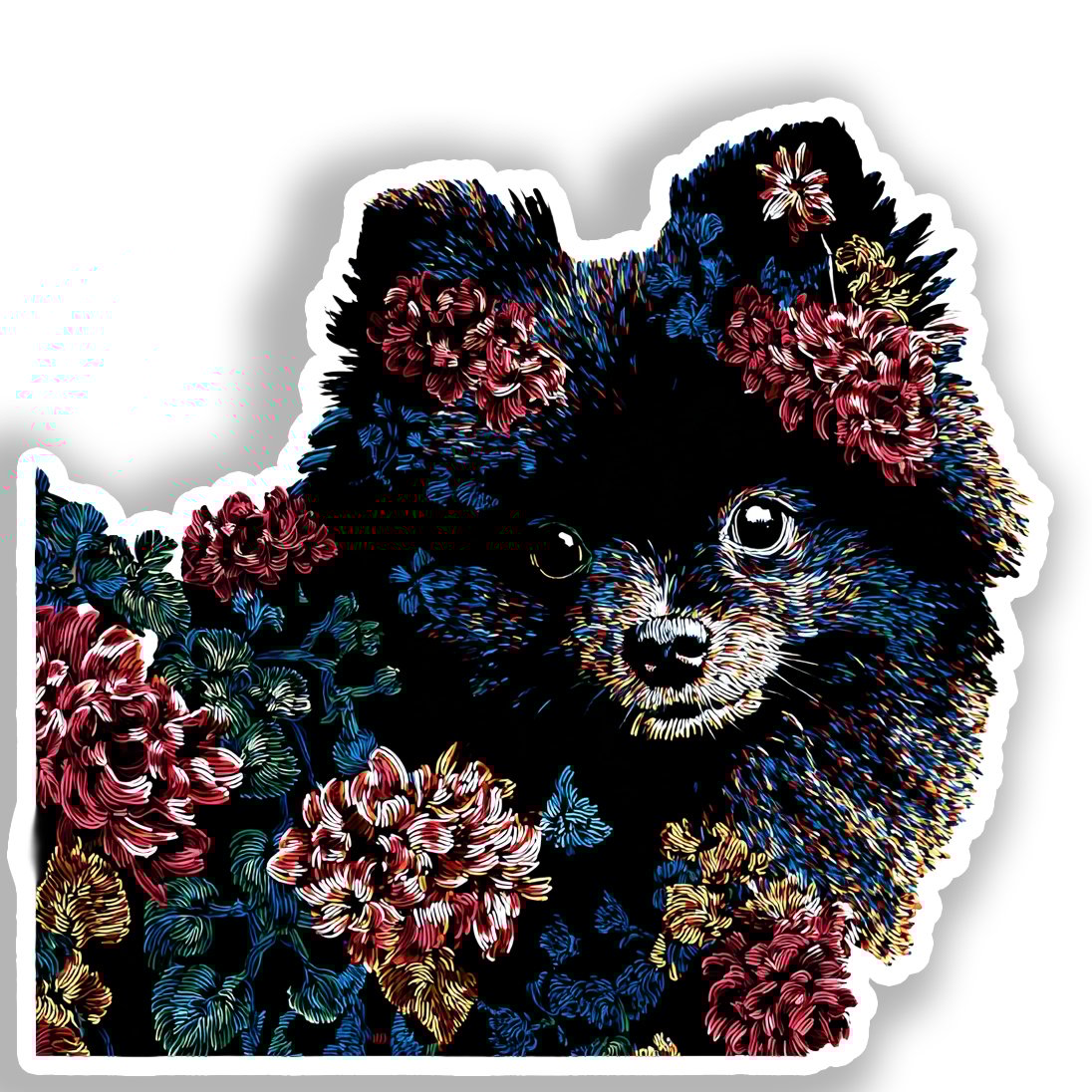 Pomeranian Dog Vinyl Decal Sticker for Car, Laptop, Tumbler and more # A017417-4" x 4"