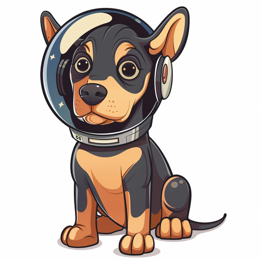Cute and Adorable Doberman Pinscher Expressive surreal Vinyl Decal Sticker for Car, Laptop, Tumbler and more # F019643-4" x 4"