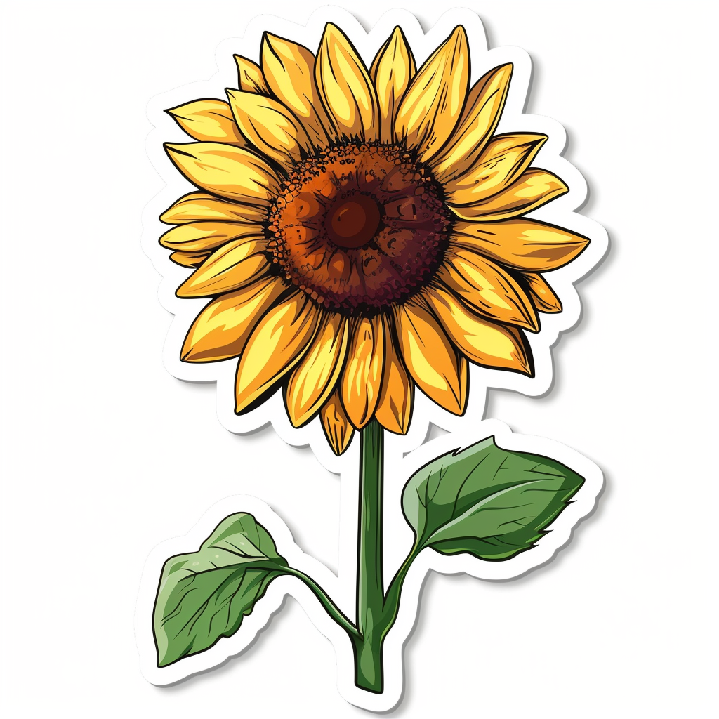 Sunflower flower majestic Expressive surreal Vinyl Decal Sticker for Car, Laptop, Tumbler and more # F023148
