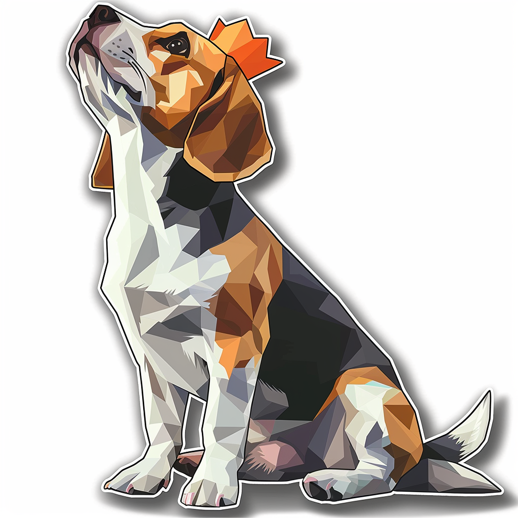 Beagle dog crowned Vinyl Decal Sticker for Car, Laptop, Tumbler and more # F011946
