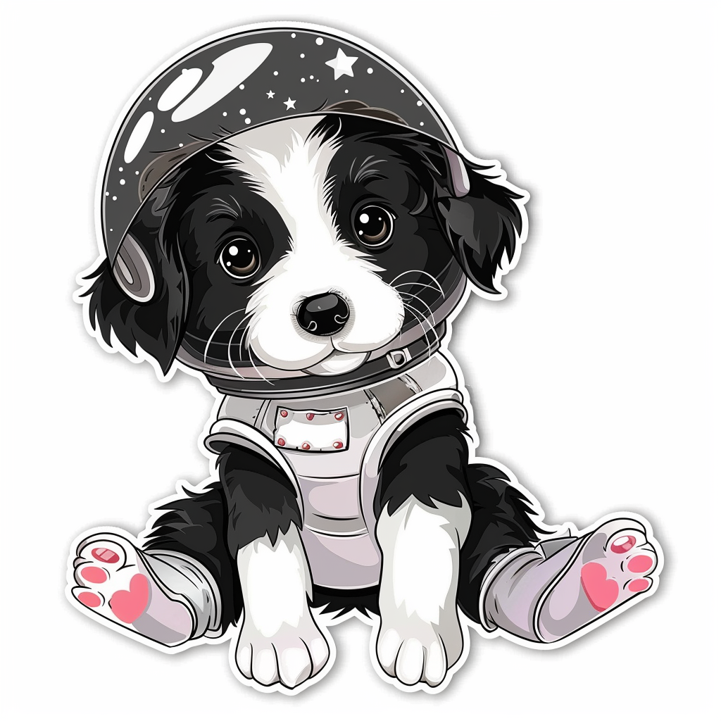 Sticker of a Border Collie Dog majestic Expressive surreal Vinyl Decal Sticker for Car, Laptop, Tumbler and more # F021923