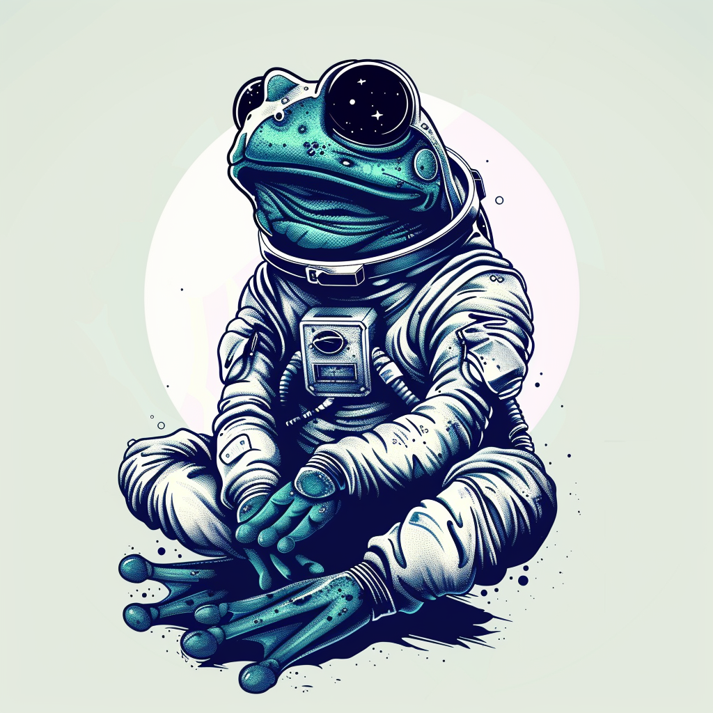 Sticker of a Frog astronaut majestic Expressive surreal Vinyl Decal Sticker for Car, Laptop, Tumbler and more # F016790